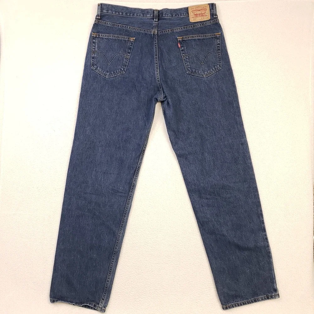 Levi's 550 Relaxed Fit Jeans Mens 36x34 Blue Dark Wash Tapered Leg Denim Y2K